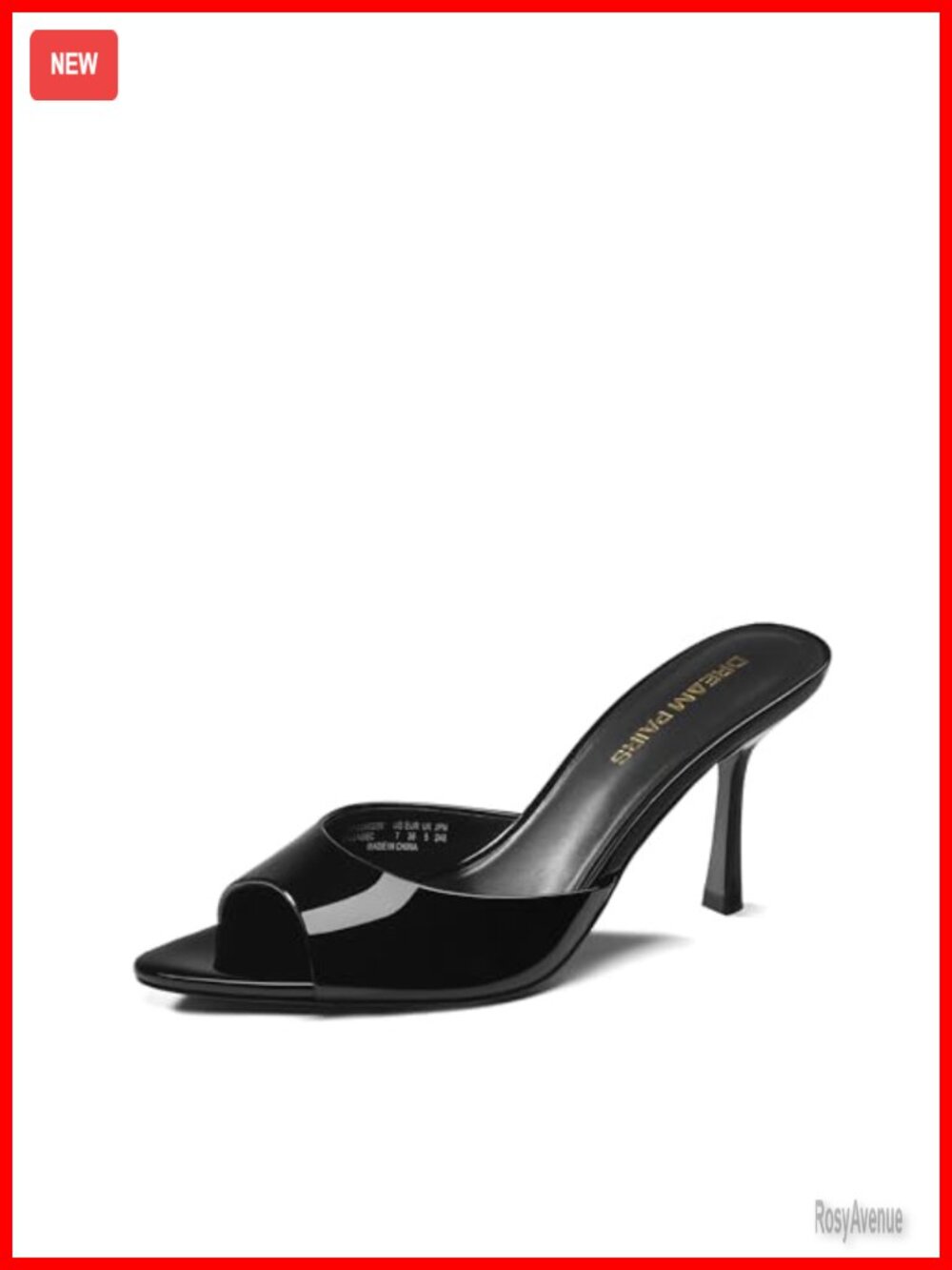 Women's Kitten Heel Mules Pointed Toe Faux Leather Slip On Heels